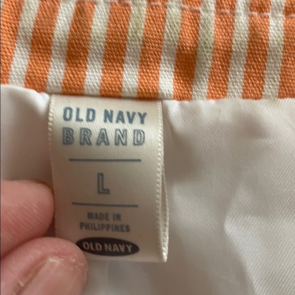 Old Navy peach white vertical striped blazer M/L - Picture 4 of 5